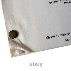 Robert Janes RESTLESS Script Screenplay For An Unproduced Film 1988 Production