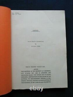 SCARFACE ORIGINAL SCRIPT by OLIVER STONE PACINO, DE PALMA, PFEIFFER Film