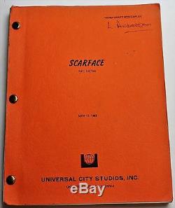 SCARFACE / Oliver Stone 1982 Original Movie Script Screenplay, Brian De Palma
