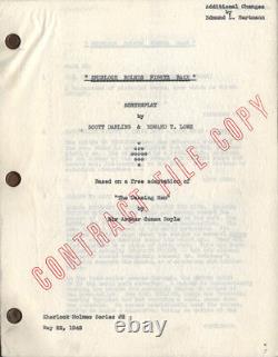 SHERLOCK HOLMES AND THE SECRET WEAPON. FIGHTS BACK (1942) Orig film script