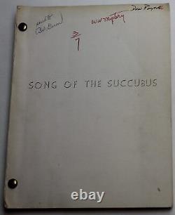 SONG OF THE SUCCUBUS / Robert Thom 1974 TV Movie Script, Brooke Adams Horror