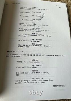 SPHERE Movie Screenplay Script MICHAEL CRICHTON DUSTIN HOFFMAN