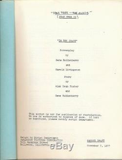 STAR TREK THE MOTION PICTURE Gene Roddenberry Vintage Draft Movie Film Script