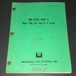 STING II 1981 Original Movie Script Universal First Draft 119 Pages White COA