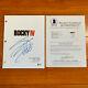 Sylvester Stallone Signed Rocky Iv Full Page Movie Script With Beckett Bas Coa