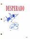 Salma Hayek & Antonio Banderas Signed Autograph Desperado Full Movie Script Jsa