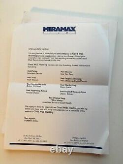 Screenplay Good Will Hunting Academy Award Member Copy With Miramax Films Letter