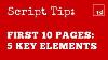 Script Tip Your First 10 Pages Five Essential Elements