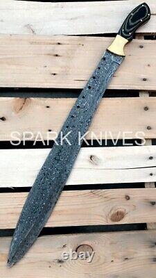 Spark Custom Handmade Book Of Eli Machete Damascus Steel Movie Sword