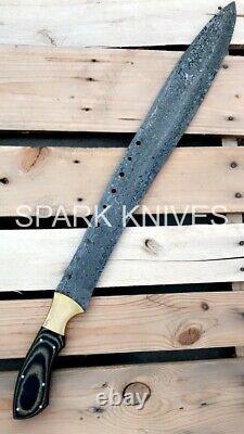 Spark Custom Handmade Book Of Eli Machete Damascus Steel Movie Sword