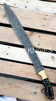 Spark Custom Handmade Book Of Eli Machete Damascus Steel Movie Sword
