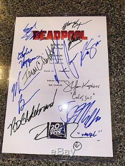 Stan Lee Ryan Reynolds Cast Autograph Signed Deadpool Movie Script Cover Coa