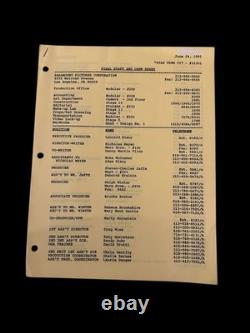 Star Trek VI 1991 Paramount Crew List Leonard Nimoy Greg Jein Film Rare Script