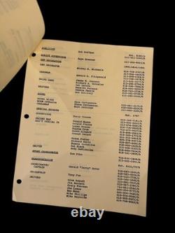 Star Trek VI 1991 Paramount Crew List Leonard Nimoy Greg Jein Film Rare Script