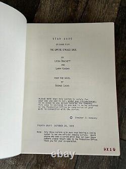 Star Wars Movie Shooting Script THE EMPIRE STRIKES BACK 4th Draft Oct 24 1978