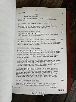 Star Wars Movie Shooting Script THE EMPIRE STRIKES BACK 4th Draft Oct 24 1978