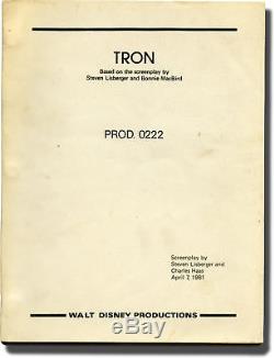 Steven Lisberger TRON Original screenplay for the 1982 film 1981 #142297