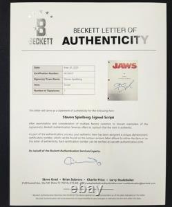 Steven Spielberg signed Jaws Full Movie Script autograph Beckett BAS Steven Spielberg signed Jaws Full Movie Script autograph Beckett BAS