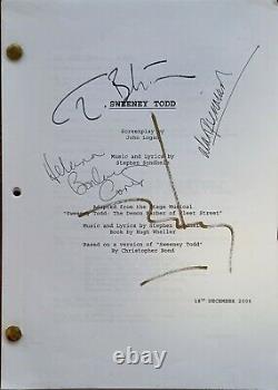 Sweeney Todd Demon Barber Fleet Street Autographed Movie ScriptINCLUDES COA