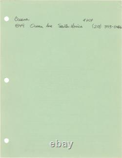 Sylvester Stallone RHINESTONE Original screenplay for the 1984 film 1983 #163380