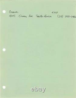 Sylvester Stallone RHINESTONE Original screenplay for the 1984 film 1983 #163380