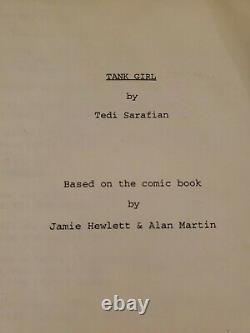 TANK GIRL original 1994 movie production script. Lori Petty Malcom McDowell