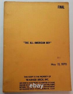 THE ALL-AMERICAN BOY / Charles Eastman 1970 Screenplay, JON VOIGHT Boxing Film