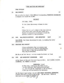THE BATTLE OF BRITAIN 1969 feature film script by Kennaway & Greatorex
