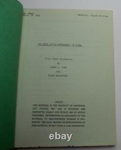 THE BEST LITTLE WHOREHOUSE IN TEXAS / Larry L. King 1980 Movie Script Screenplay
