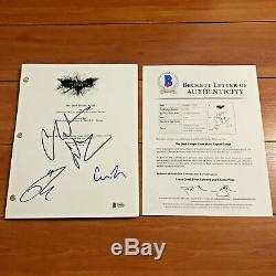 THE DARK KNIGHT RISES SIGNED MOVIE SCRIPT BY 3 CAST BALE NOLAN HARDY with BECKETT
