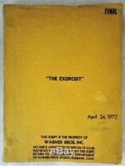 THE EXORCIST, by Wm P Blatty 1972 Original Warner Bros Script Screenplay