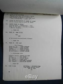 THE GLENN MILLER STORY- JAMES STEWART Film ORIGINAL Dialogue Continuity Script