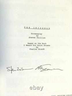 THE IRISHMAN Movie Hand Signed MARTIN SORSESE & STEVEN ZAILLIAN Script FYC Promo