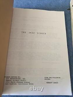 THE JAZZ SINGER (1980) Neil Diamond Movie (3) Original Scripts, Herbert Baker