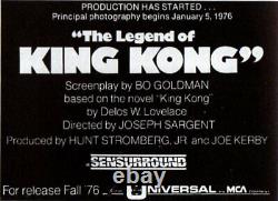 THE LEGEND OF KING KONG / Bo Goldman 1975 Unproduced Movie Script Screenplay