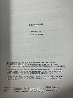 THE SUBSTITUTE (93) Shooting Script, Storyboards, More, Mark Wahlberg's 1st film