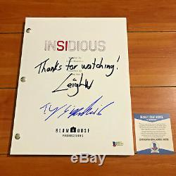 TY SIMPKINS & LEIGH WHANNELL SIGNED INSIDIOUS MOVIE SCRIPT with BECKETT BAS COA