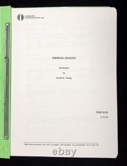 Terminal Velocity 1993 Draft 7 Script Sony Imageworks Provenance