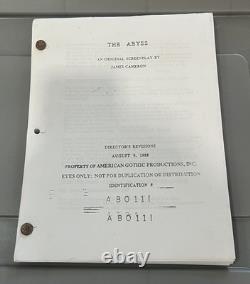 The Abyss 1988 JAMES CAMERON Revised Draft Screenplay Vintage Movie Script