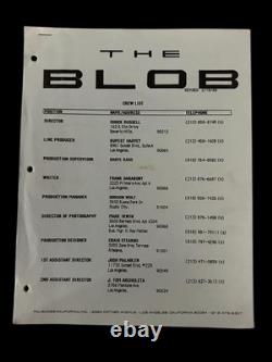 The Blob 1988 Crew List Movie Film Greg Jein FX Miniatures Horror Vintage RARE
