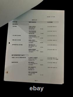 The Blob 1988 Crew List Movie Film Greg Jein FX Miniatures Horror Vintage RARE