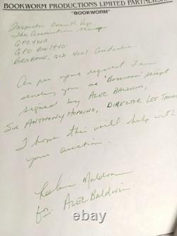 The Edge (1997) Original Hand Signed Script Anthony Hopkins Baldwin Movie Film