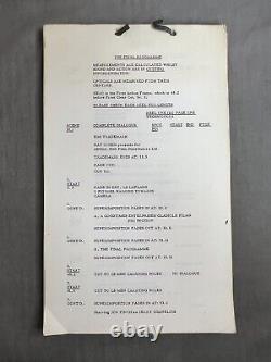 The Final Programme 1973 science fiction movie production set script