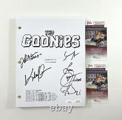 The Goonies Cast Autographed Signed Prop Replica Movie Script JSA Certified COA