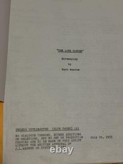 The Lone Ranger Movie Script Hand Typed Original 1955 Herb Meadow Clayton Moore