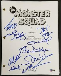 The Monster Squad Cast (9) signed Full Movie Script Autograph Dekker Gower BAS