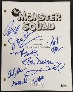 The Monster Squad Cast (9) signed Full Movie Script Autograph Dekker Gower BAS