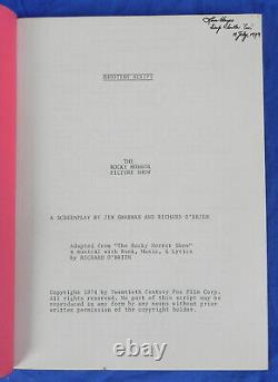 The Rocky Horror Picture Show Original Script 1974 + Bonus Movie Handbill 1979