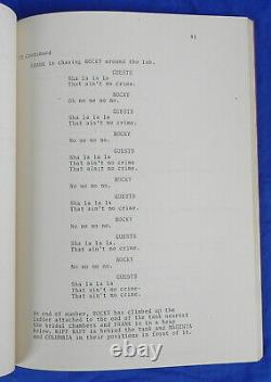 The Rocky Horror Picture Show Original Script 1974 + Bonus Movie Handbill 1979