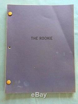 The Rookie Revised Script For Clint Eastwood Film